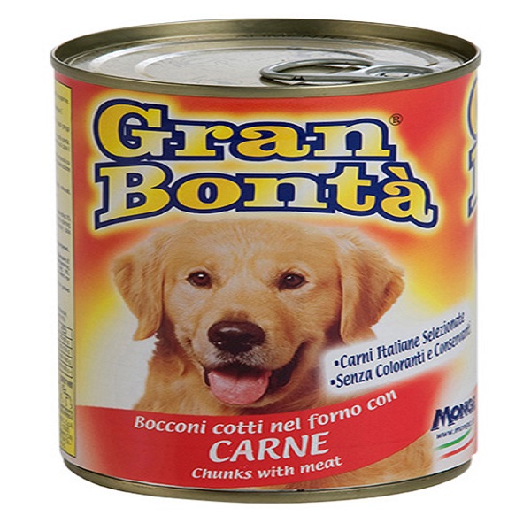 کنسرو غذای سگ gran bonta حاوی تکه های گوشت