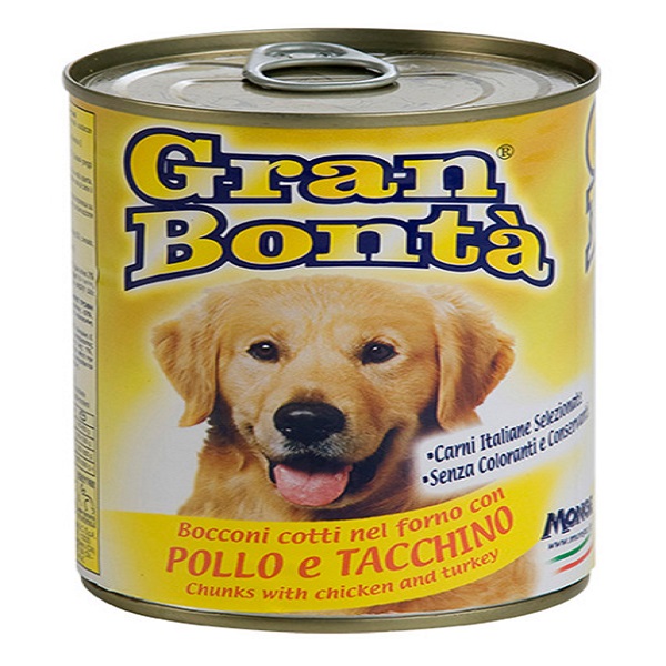 کنسرو غذای سگ gran bonta با طعم مرغ و بوقلمون