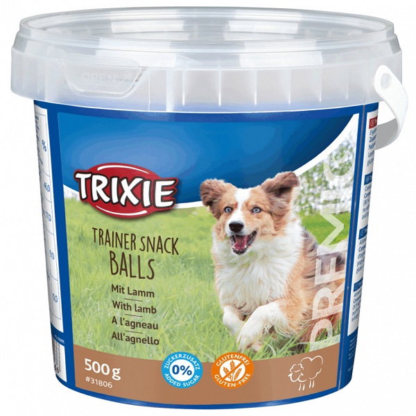 تشویقی سطلی سگ تریکسی مدل balls طعم گوشت گوسفند