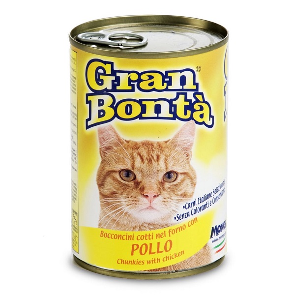 کنسرو غذای گربه gran bonta با طعم مرغ وزن 400 گرمی