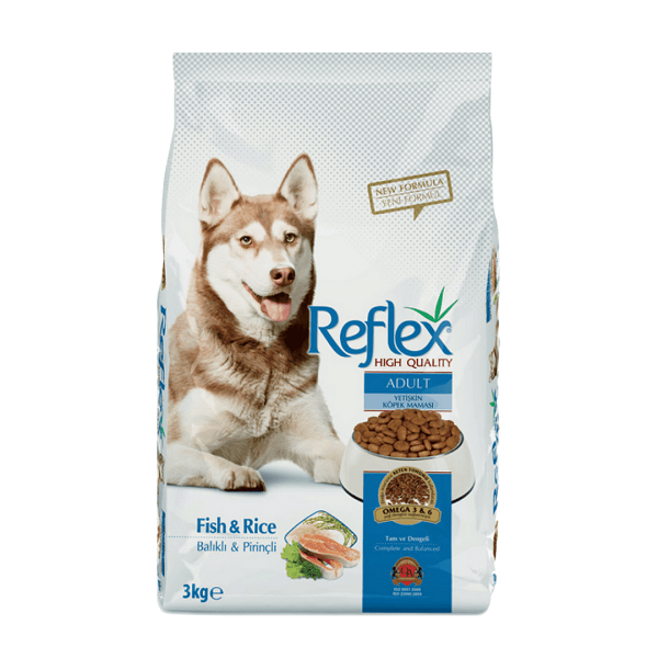 غذا خشک سگ رفلکس با طعم ماهی و برنج وزن 3 کیلوگرمی