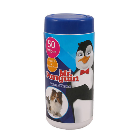 دستمال مرطوب سگ و گربه مستر پنگوئن بسته 50 عددی