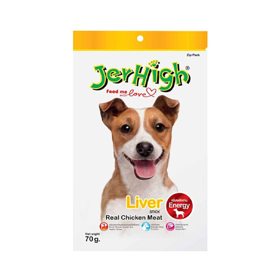 تشویقی سگ جرهای با طعم جگر Jerhigh Stick Liver وزن ۶۰ گرم