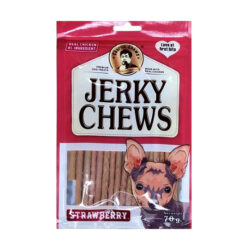 تشویقی سگ جرکی با طعم توت فرنگی jerky chews strawberry وزن ۷۰ گرم