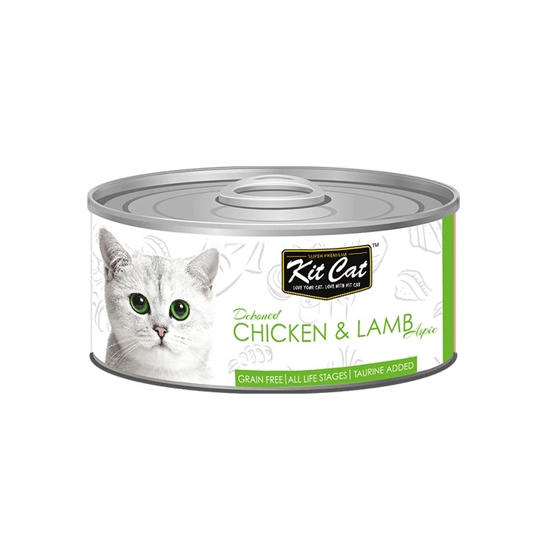 کنسرو غذای گربه کیت کت با طعم مرغ و بره وزن ۸۰ گرم