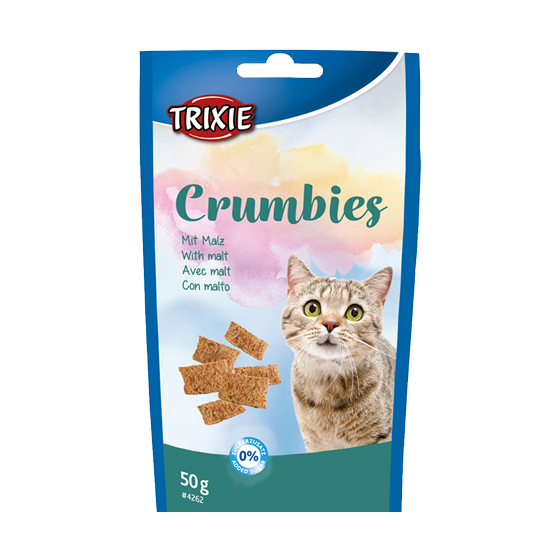 تشویقی گربه تریکسی مدل crumbies با طعم مالت وزن ۵۰ گرم