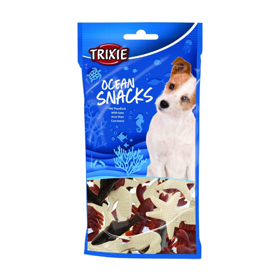 تشویقی سگ تریکسی با طعم ماهی تن trixie ocean snacks وزن ۱۰۰ گرم